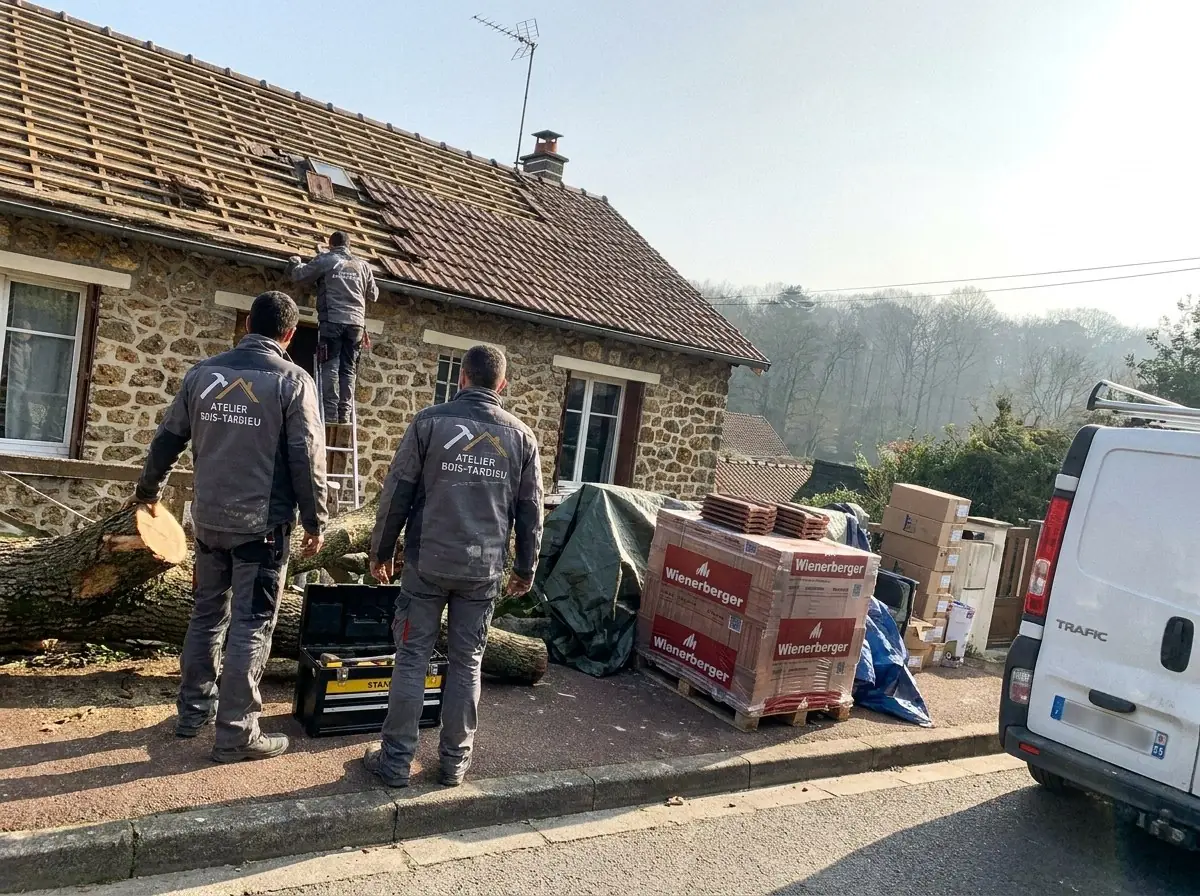 Chantier en cours à Clamart, équipe Atelier Bois-Tardieu